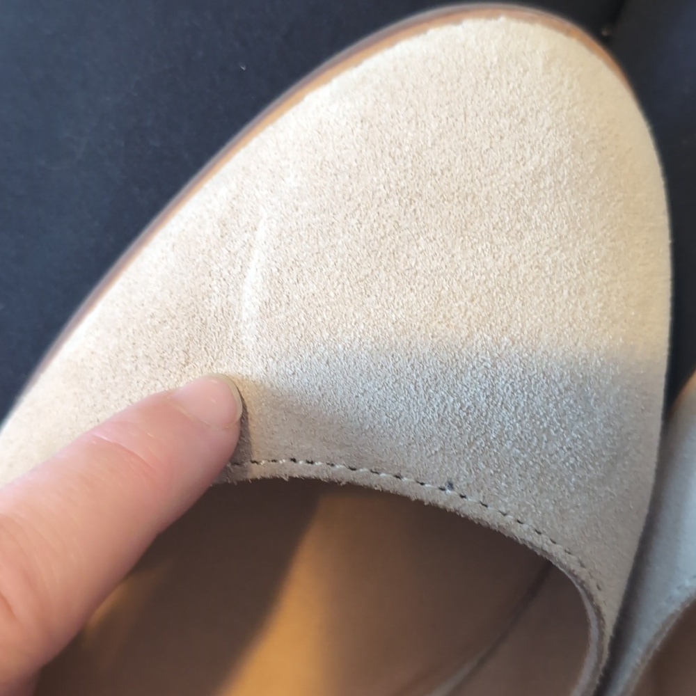 Crown Vintage Suede Ankle-Strap Wedges in Light Taupe - Picture 6 of 7